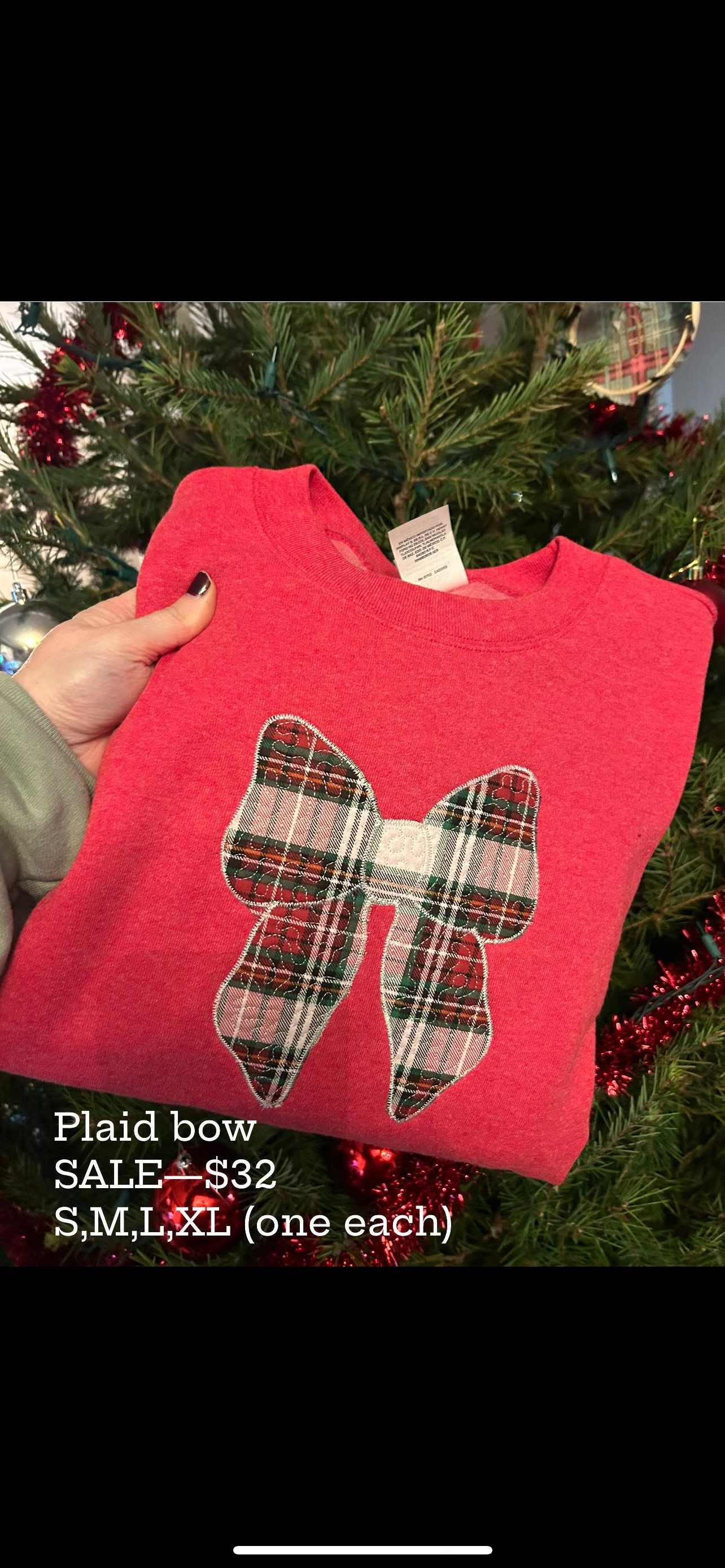 Oversized plaid bow