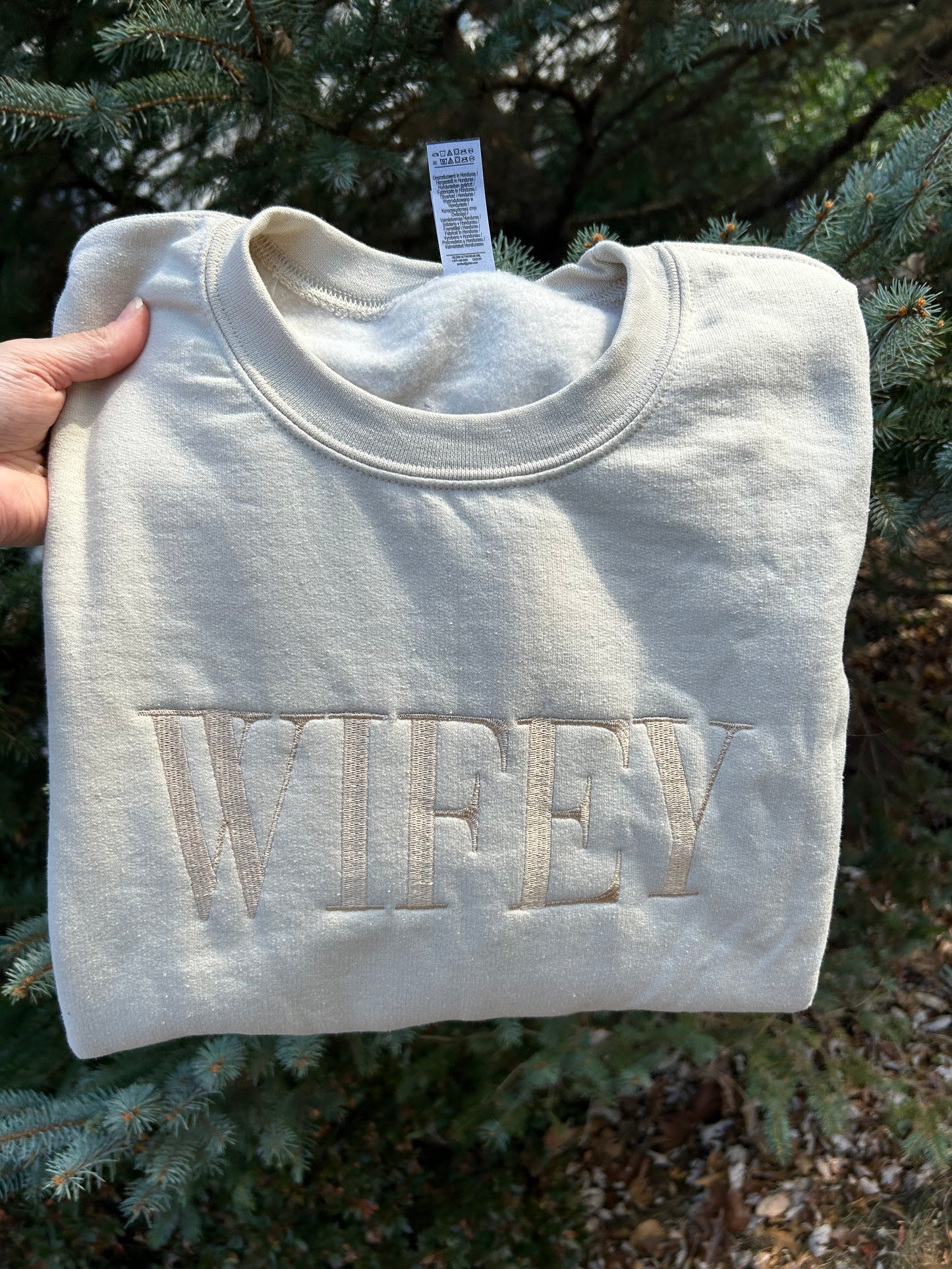 Embroidered Wifey Sweatshirt