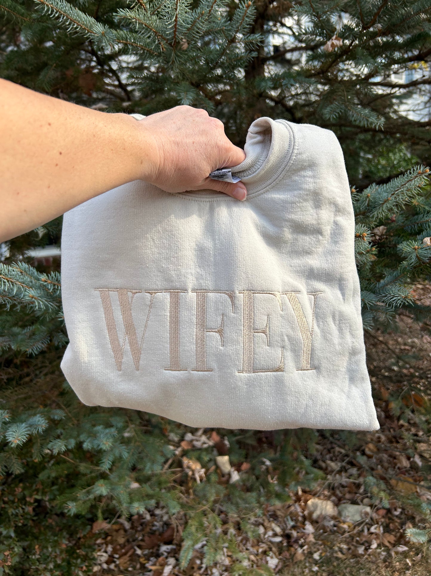 Embroidered Wifey Sweatshirt
