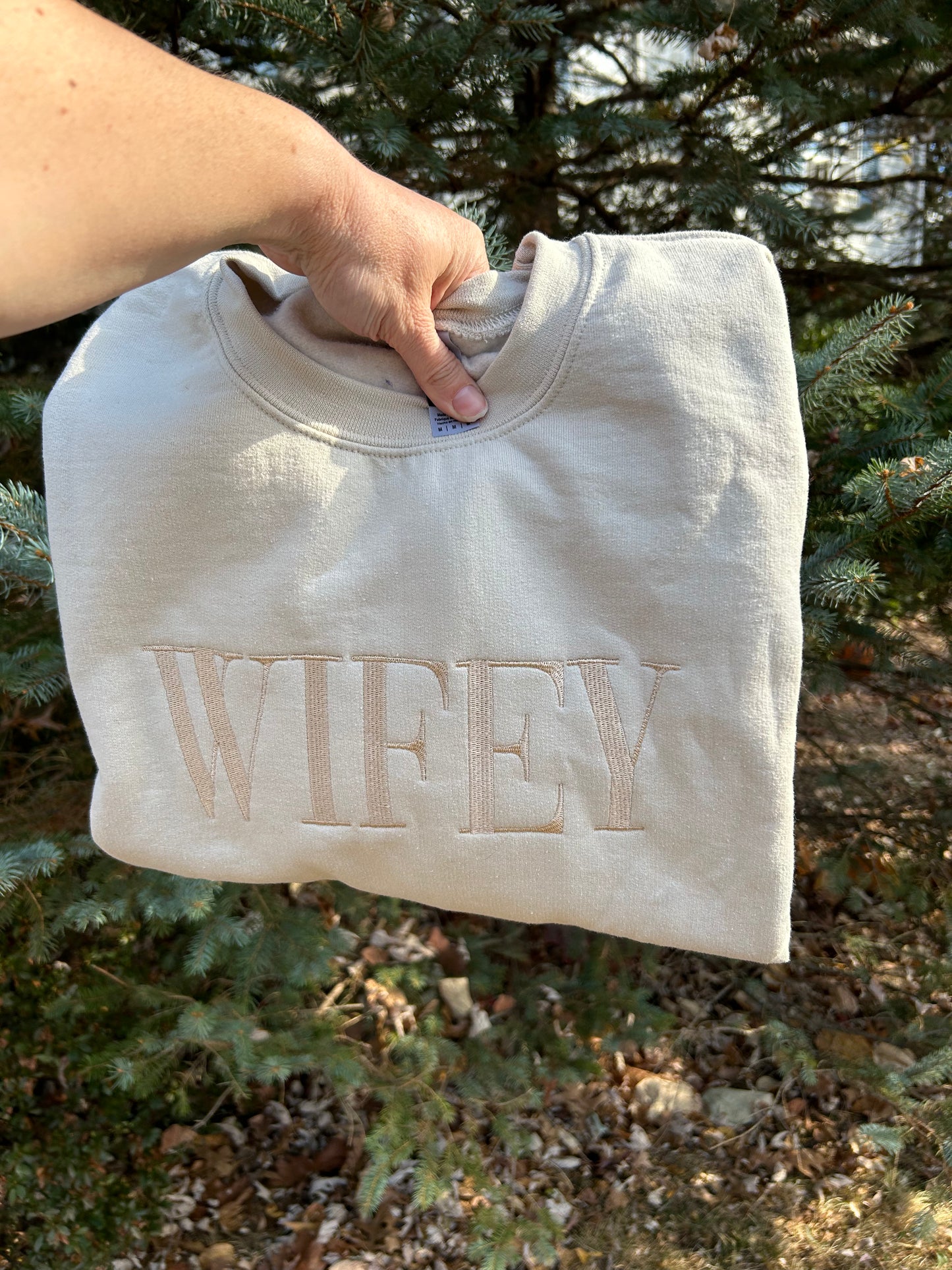 Embroidered Wifey Sweatshirt
