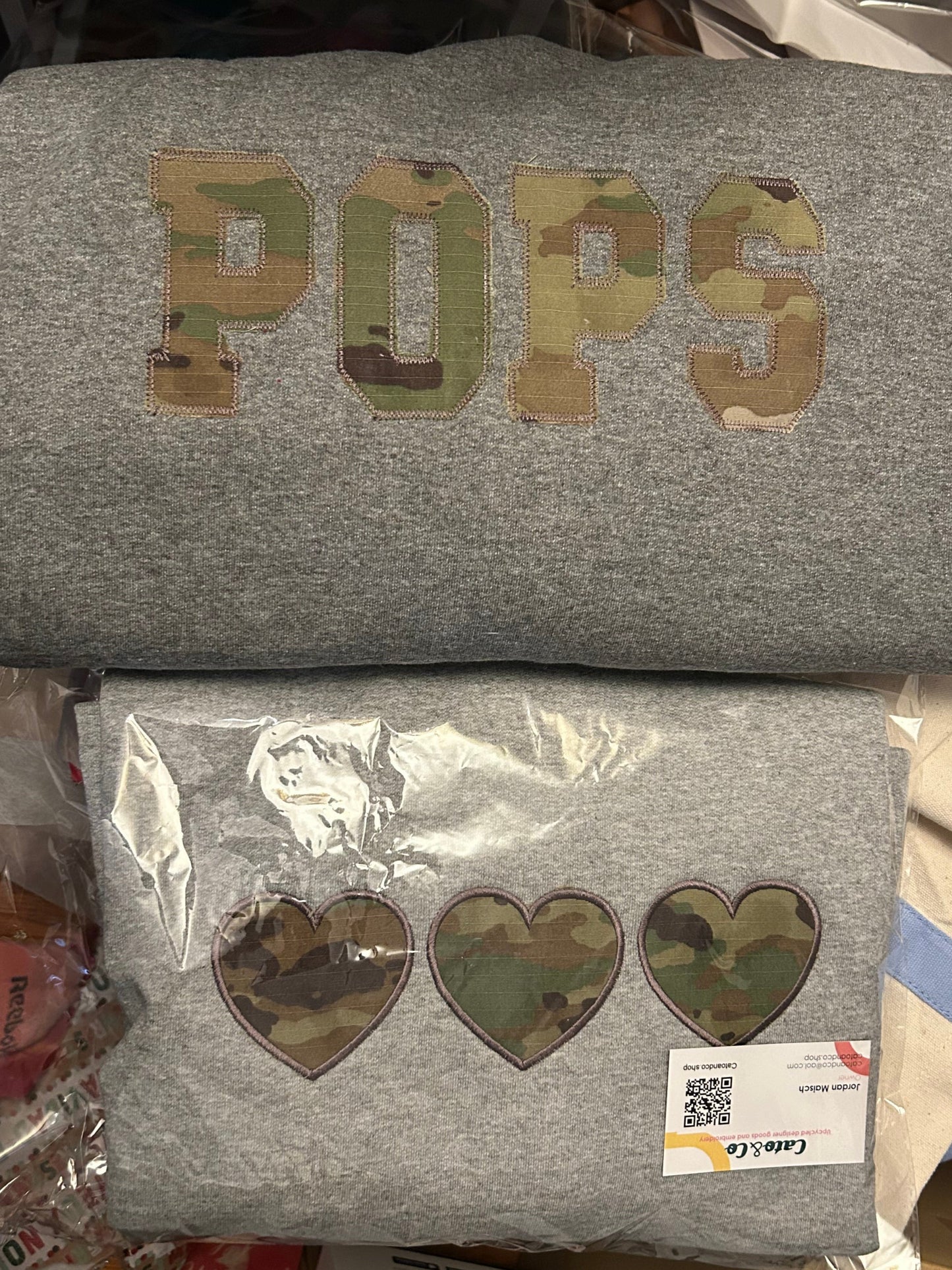 MAMA keepsake sweatshirt with name on the sleeve