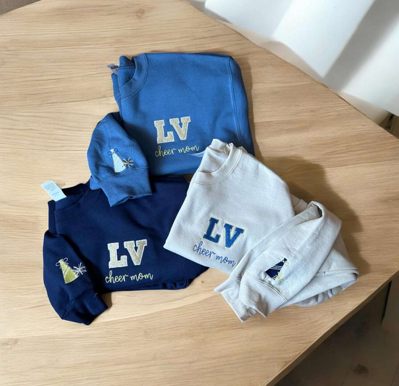 Embroidered LV football or cheer mom (or any name)