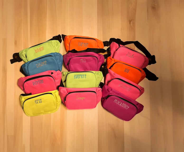 Custom neon fanny packs hotsell