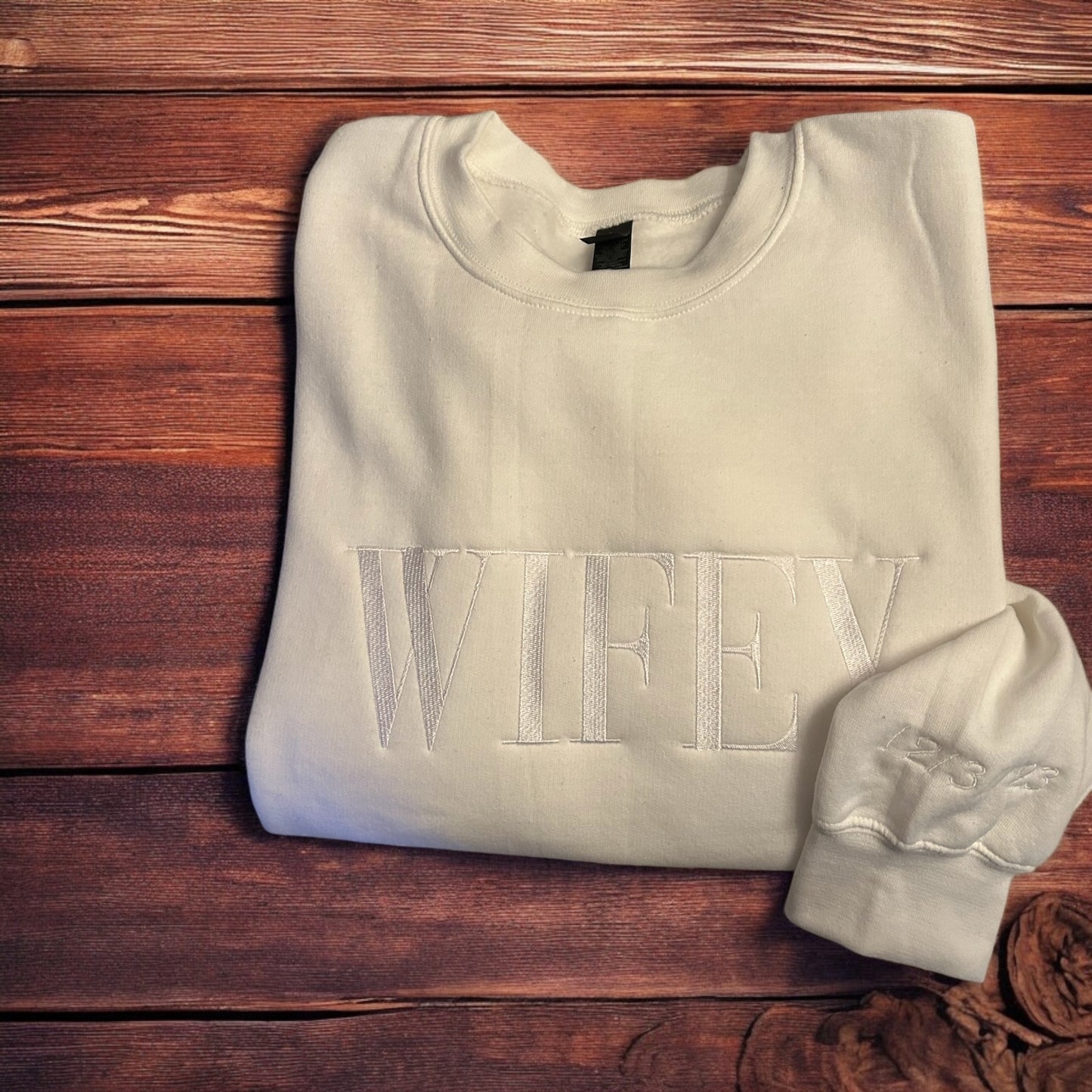 Embroidered Wifey Sweatshirt