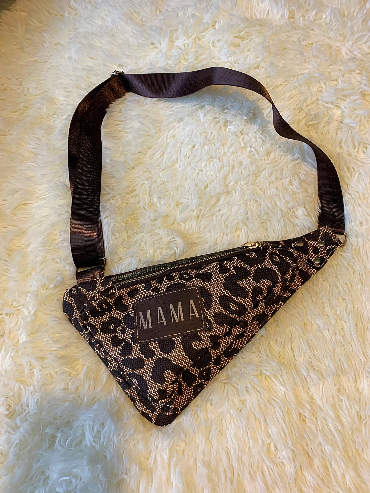 Leopard print MAMA bum bag
