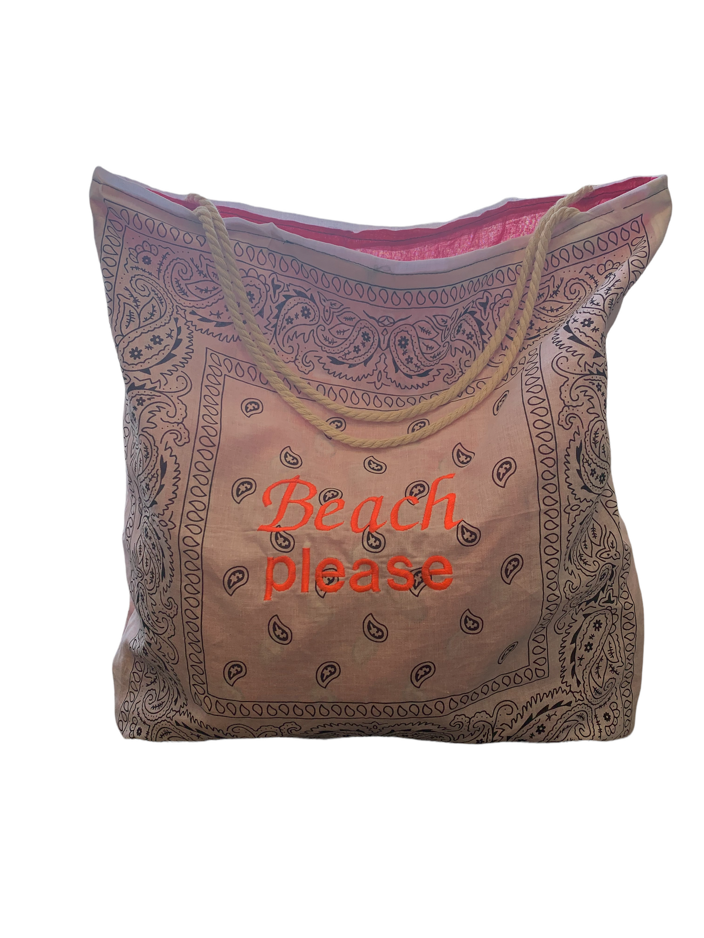 Beach please reversible bandana tote