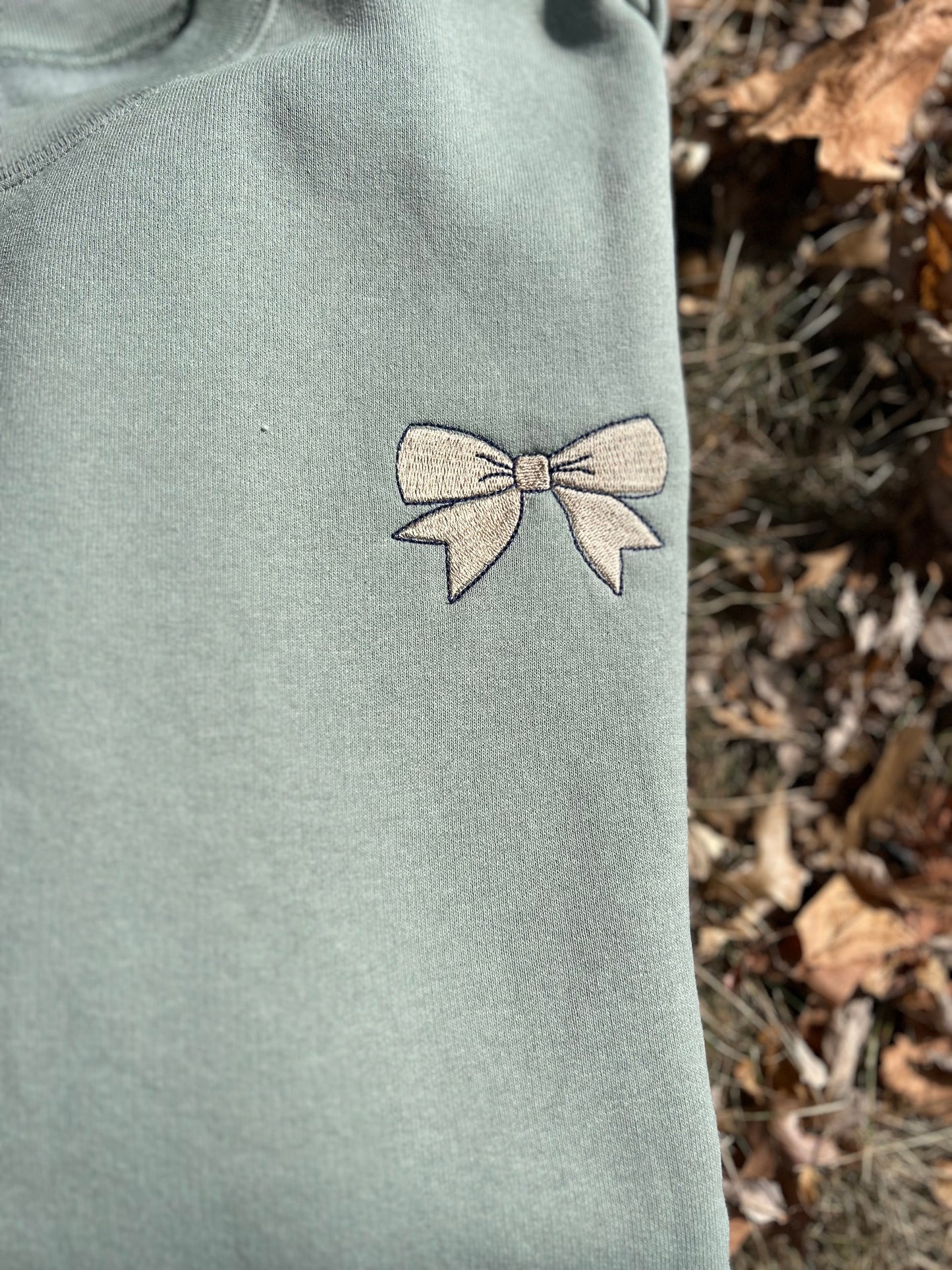 Embroidered Bow Crewneck