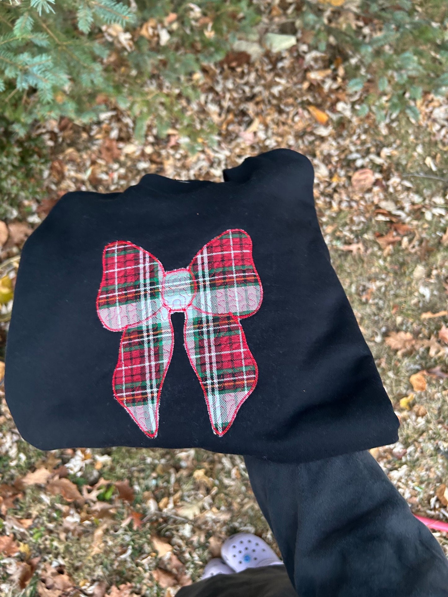 Oversized Bow Holiday Sweatshirt