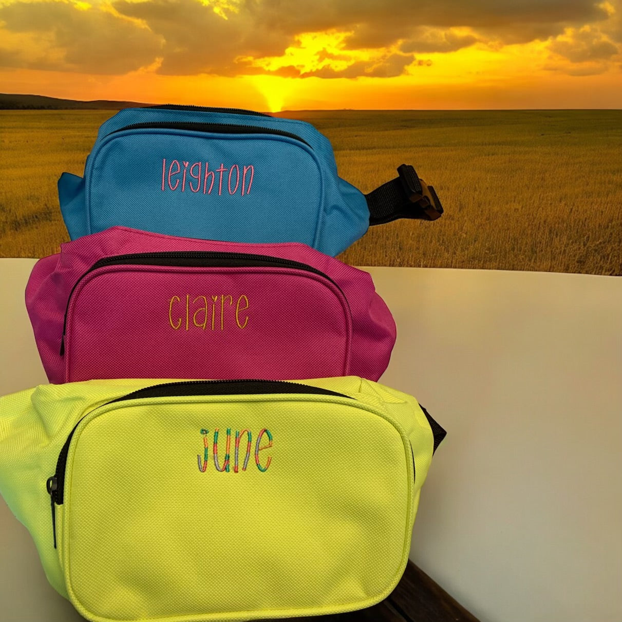 Personalized neon fanny pack