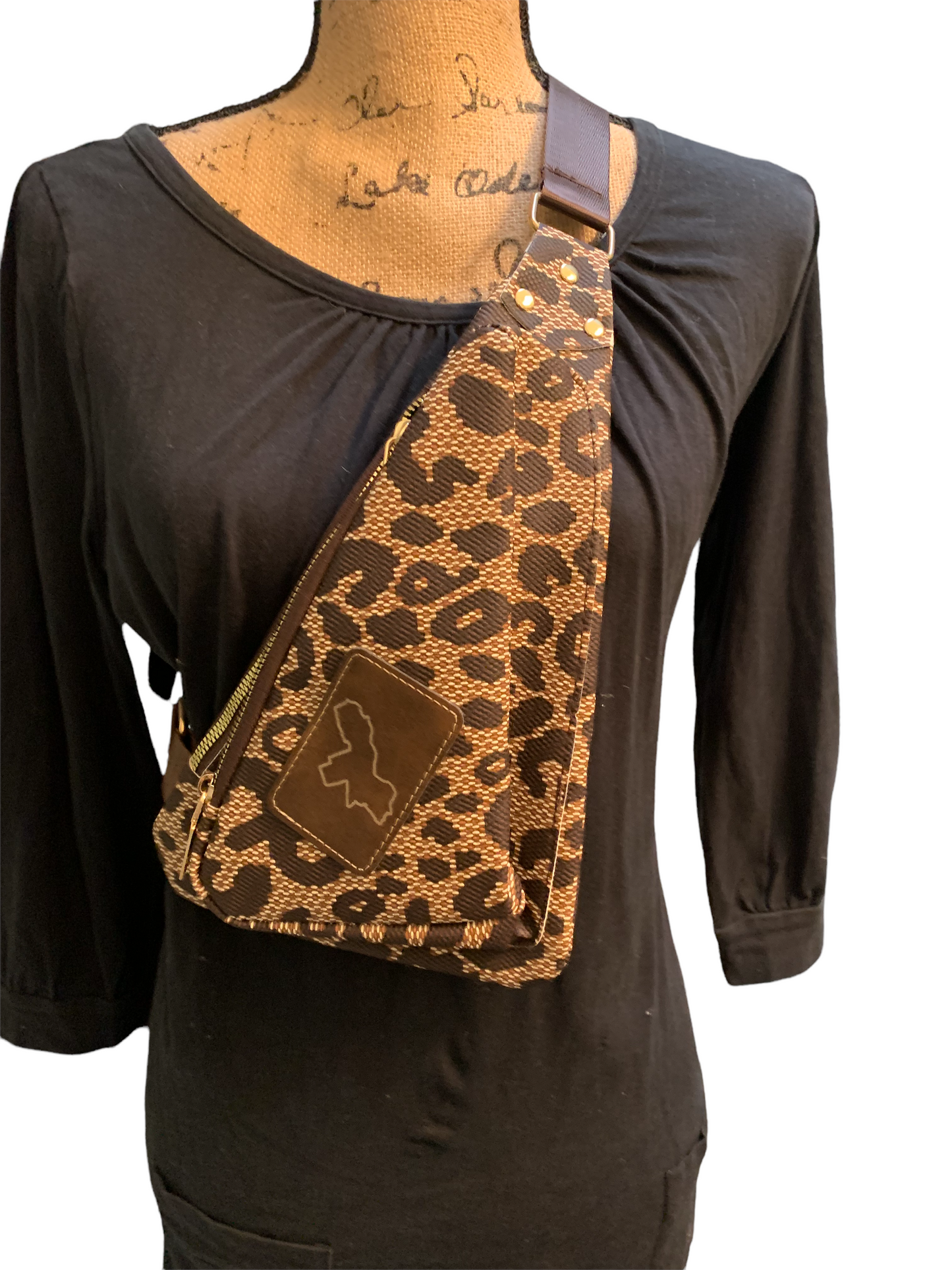 Leopard print Philly map bum bag