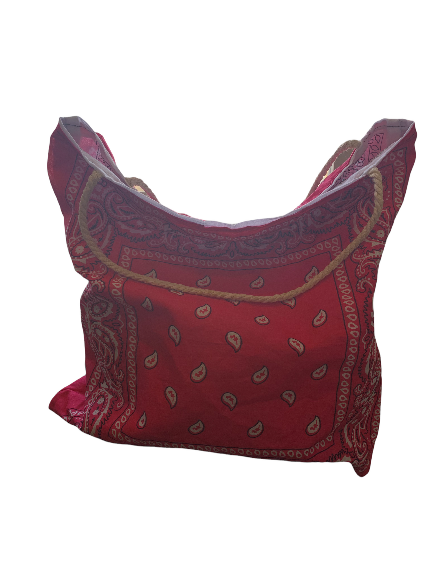 Beach please reversible bandana tote