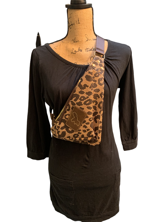 Leopard print Philly map bum bag