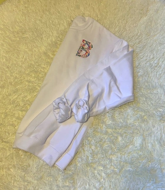 Floral initial crewneck